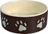 Фото #1 товара Миска для собак TRIXIE керамическая коричневая с бежевыми лапками 0,3 л/12 см