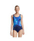 Фото #2 товара Women's Mastectomy Chlorine Resistant Scoop Neck Soft Cup Tugless Sporty One Piece Swimsuit Print