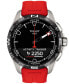 ფოტო #10 პროდუქტის Men's Swiss T-Touch Connect Solar Red Rubber Strap Smart Watch 48mm