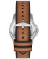 ფოტო #3 პროდუქტის Men's Fossil Blue Brown Leather Strap Watch, 42mm