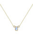 ფოტო #1 პროდუქტის Emerald Cut Tanzanite Gemstone, Natural Diamond 14K Yellow Gold Birthstone Necklace