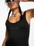 COLLUSION scoop neck swimsuit in black