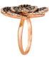 ფოტო #3 პროდუქტის Chocolate Diamond & Nude Diamond Flower Statement Ring (2-3/8 ct. t.w.) in 14k Rose Gold
