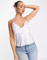 Фото #1 товара ASOS DESIGN satin cami with embroidery in pale blue