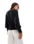 Vila crochet detail v neck knitted jumper in black