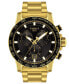 ფოტო #1 პროდუქტის Men's Swiss Chronograph Supersport GTS Gold PVD Stainless Steel Bracelet Watch 46mm