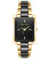 ფოტო #1 პროდუქტის Women's Quartz Black Ceramic and Gold-Tone Alloy Bracelet Watch, 24mm x 31mm