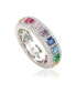 ფოტო #1 პროდუქტის Suzy Levian Sterling Silver Cubic Zirconia Modern Eternity Band Ring