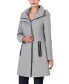 Фото #7 товара Women's Leah Asymmetrical Hooded Zipper Boucle Wool Coat