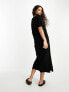 Only oversized maxi t-shirt dress in black