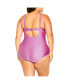 ფოტო #3 პროდუქტის Plus Size Cancun Underwire Shine 1 Piece Swimsuit