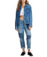 Фото #5 товара Women's Button-Fly Patched Mid-Rise Boy Jeans