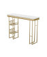 Фото #7 товара 55.1" Modern Straight Bar Table With Shelves In& Gold