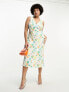 Фото #4 товара Glamorous Curve 90s midi shift dress in retro spring floral