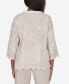 ფოტო #2 პროდუქტის Petite Garden Party V-Neck Embroidered Floral Top