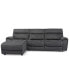 Фото #3 товара Hutchenson 3-Pc. Fabric Chaise Sectional with Power Recliner and Power Headrest