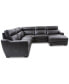 Фото #10 товара Gabrine 5-Pc. Leather Sectional with 2 Power Headrests and Chaise, Created for Macy's