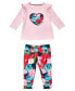 ფოტო #1 პროდუქტის Baby Girls Top and Floral Print Leggings, 2 Piece Set