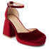 COCONUTS by Matisse Misha Square Toe Ankle Strap Pumps Womens Red Dress Casual M