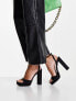 ASOS DESIGN Noun platform barely there heeled sandals in black