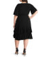 Фото #3 товара Women's Plus size Miranda Ruffle Wrap Dress