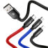 Фото #12 товара Wytrzymały przewód kabel 3w1 USB microUSB Iphone Lightning USB-C 3.5A 1.2M czarny