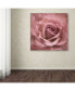 Cora Niele 'Misty Rose Pink Rose' Canvas Art - 14" x 14" x 2"