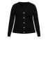 Фото #4 товара Plus Size Ribbed Knit Button Cardigan Sweater