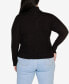 Black Label Plus Size Ribbed Mock Neck Half-Zip Sweater