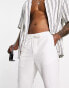 Only & Sons linen mix tapered fit trousers in white