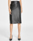 Фото #3 товара Women's Pull-On Faux Leather Skimmer Skirt