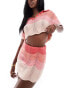 Фото #2 товара Aria Cove knitted scallop edge mini skirt co-ord in pink stripe