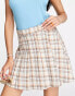 Фото #1 товара Cotton On pleated mini skirt in blue check