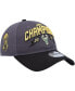 Фото #4 товара Men's Gray, Black Milwaukee Bucks Champs Replica 9Twenty Adjustable Hat