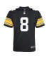 ფოტო #3 პროდუქტის Big Boys Kenny Pickett Black Pittsburgh Steelers Team Game Jersey