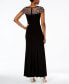 Фото #2 товара Women's Illusion Beaded-Trim A-Line Gown