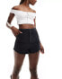 Фото #1 товара ASOS DESIGN denim micro shorts with cinch waist in washed black