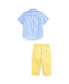 Baby Boys Cotton Shirt and Flex Abrasion Pants Set