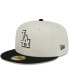 Фото #3 товара Men's Stone, Black Los Angeles Dodgers Chrome 59FIFTY Fitted Hat