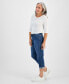 Фото #2 товара Petite Mid-Rise Curvy Roll-Cuff Capri Jeans, Created for Macy's