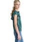 Women's Ruffle-Trim Split-Neck Top