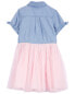 Фото #7 товара Toddler Mixed Fabric Denim Dress 2T