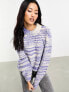 Фото #1 товара Only chunky knit jumper in blue and white space dye