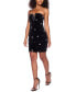 Juniors' Strapless Notch-Neck Embellished Bodycon Dress Black/Crystal, 0 - фото #6