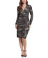 Фото #3 товара Women's Printed Faux-Wrap Dress