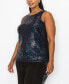 Фото #3 товара Plus Size Sequin Side Ruched Tank Top