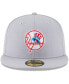 Фото #4 товара Men's Gray New York Yankees Cooperstown Collection Wool 59FIFTY Fitted Hat