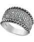 ფოტო #1 პროდუქტის Cubic Zirconia Pavé Statement Ring in Sterling Silver
