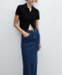 ფოტო #3 პროდუქტის Women's Slit Denim Skirt