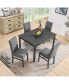 Фото #3 товара Modern Dining Table and 4 Chairs Set with Upholstered Seats and Sturdy Wood Legs